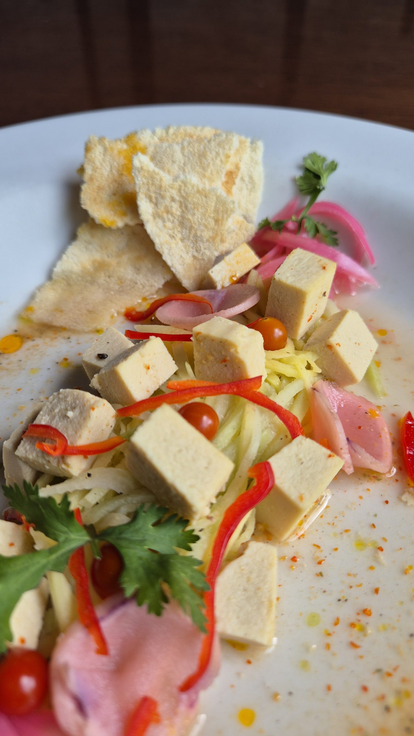 Ceviche de tofu con casabe